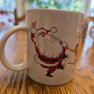CHRISTMAS WHIMSICAL Dancing REINDEER MUG 6PC SET Domestications TIS THE SEASON